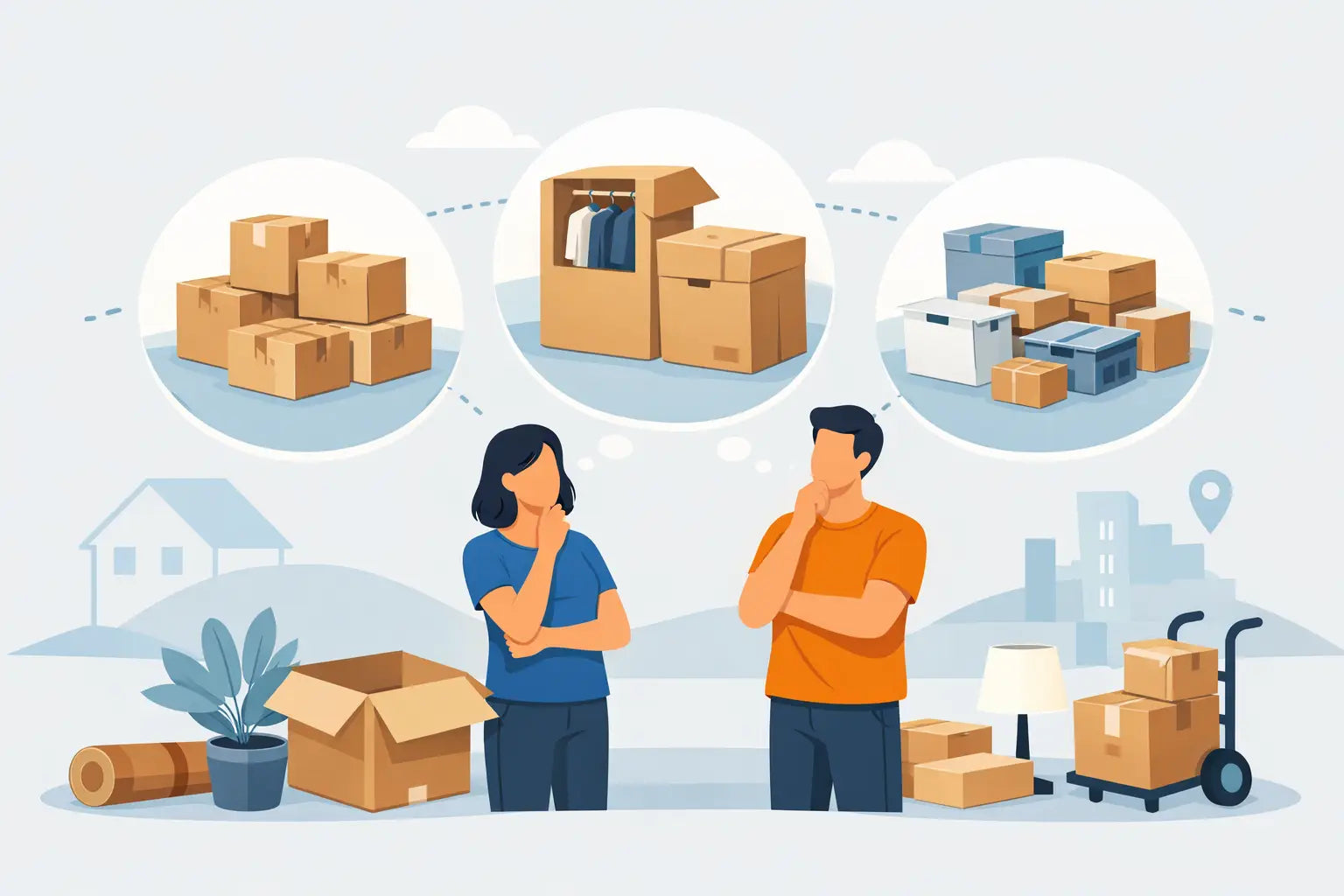 Paquetes de cajas para mudanza: cuál elegir