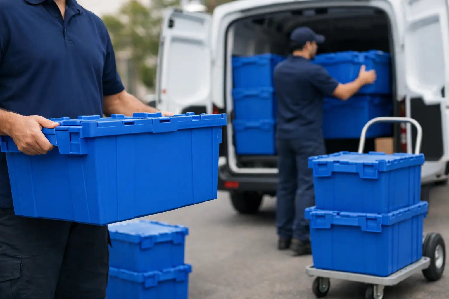Servicio de entrega y recolección de cajas