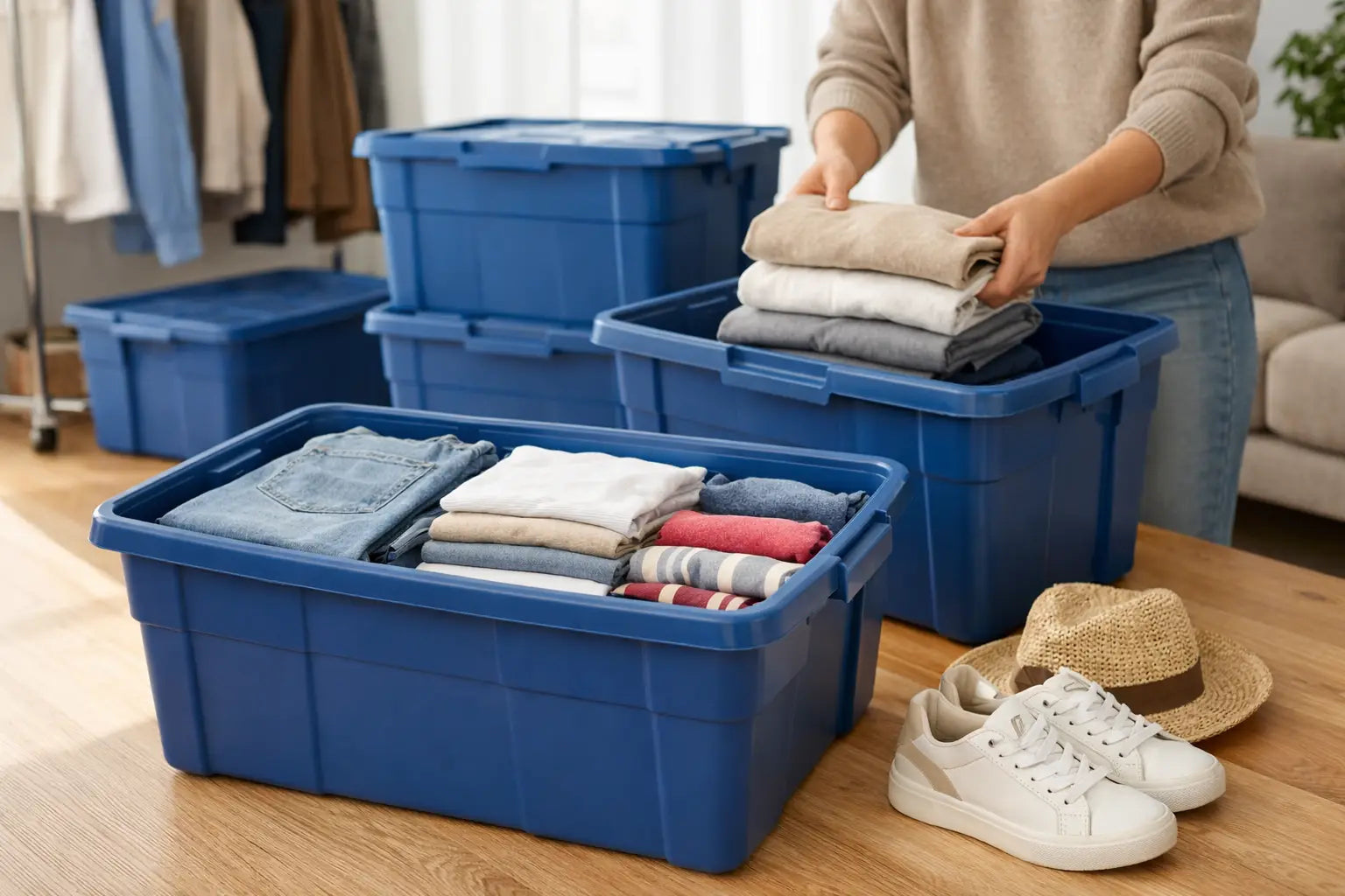 Cómo empacar ropa en cajas plásticas bien