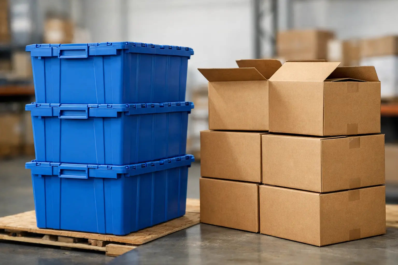 Qué conviene más: cajas de plástico o cartón