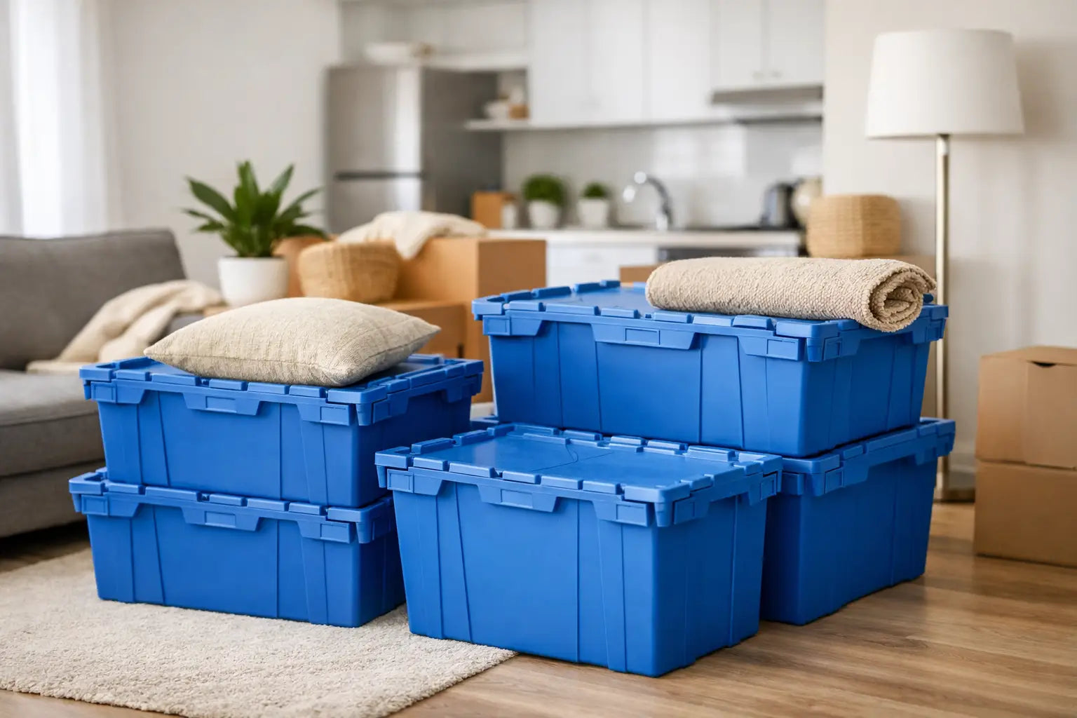 Cajas para mudanza en departamento pequeño