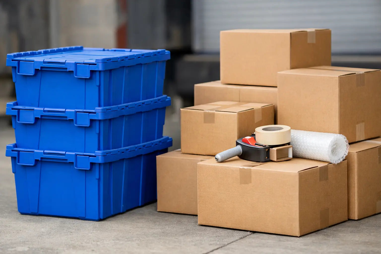 Contenedores reutilizables o cajas desechables