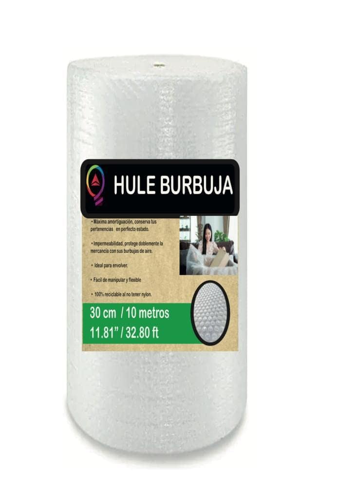 Plastico burbuja para empaque y proteccion de objetos, 10 metros x 30 cm ancho