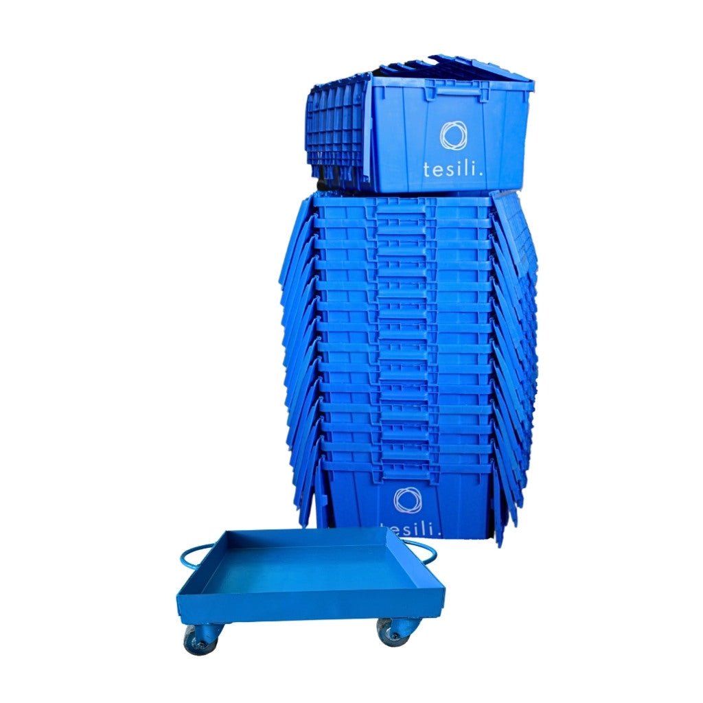 Renta de Cajas de plástico para Mudanza 1 recámara o estudio Paquete 1 Casa - Renta Cajas Tesili