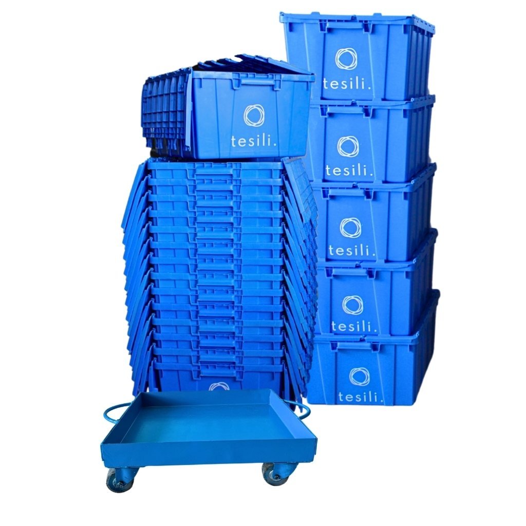 Renta de Cajas de plástico para Mudanza 2 recámaras, Paquete 2 Casa - Renta Cajas Tesili