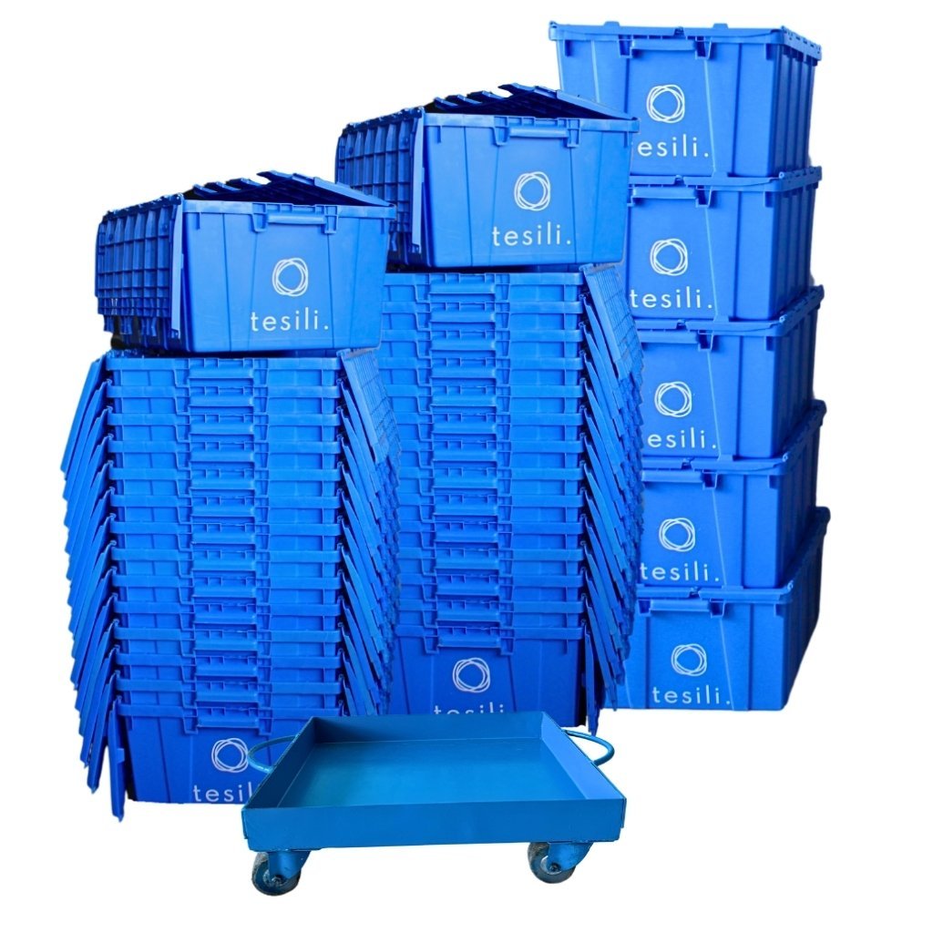 Renta de Cajas de plástico para Mudanza 4 recámaras, Paquete 4 Casa - Renta Cajas Tesili